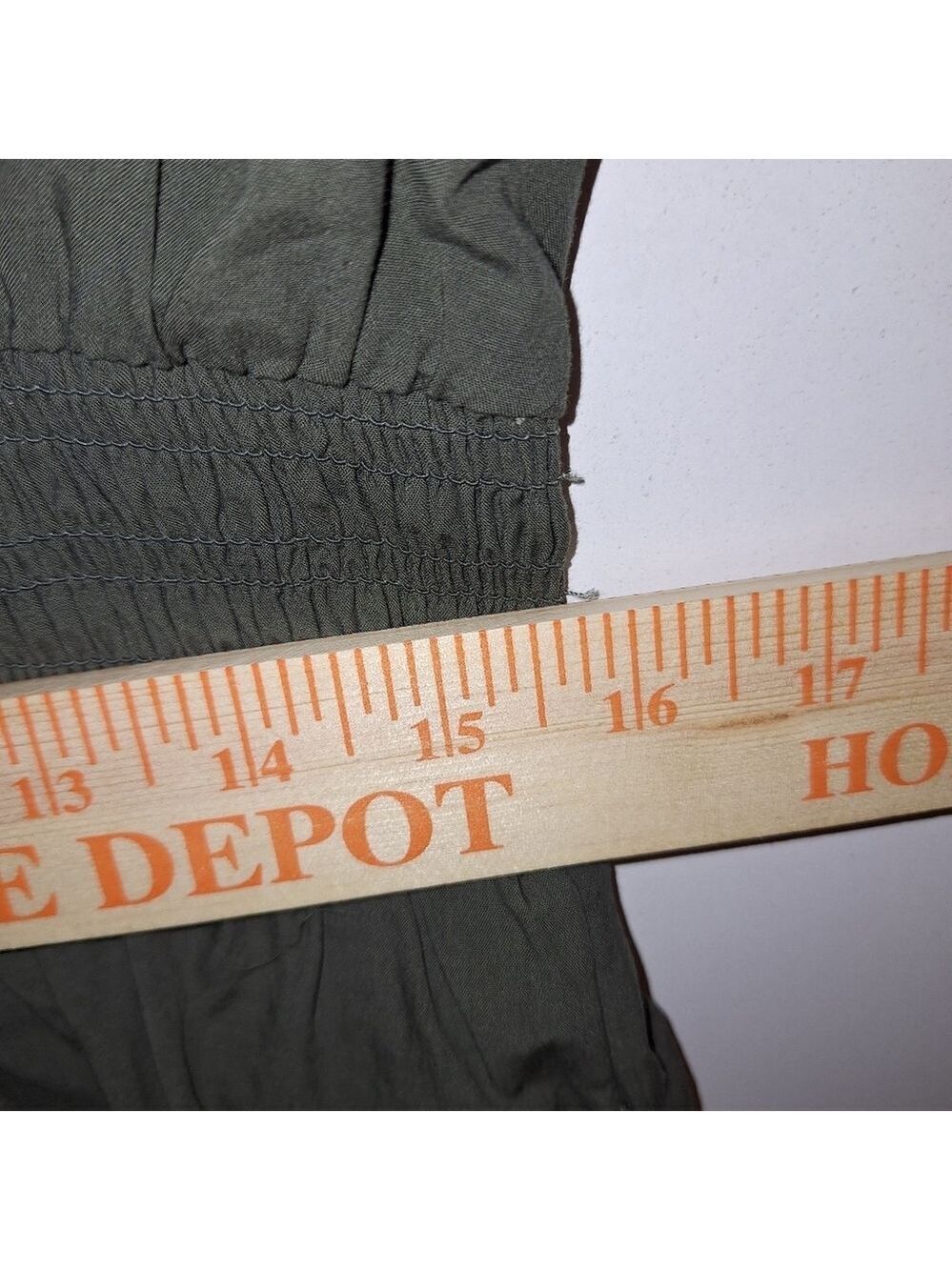 Time and Tru Olive Green Long Sleeve Shirt Dress Large - Picture 3 of 6